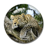 Kenya Leopard Tree 3D Fridge Magnet Crystal Glass