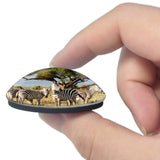 Kenya Masai Mara Zebras Safari 3D Fridge Magnet Crystal Glass