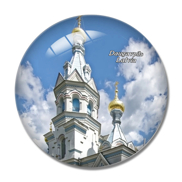 Latvia Daugavpils Church 3D Fridge Magnet Crystal Glass