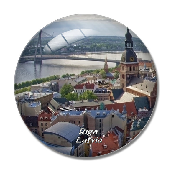 Latvia Riga Daugava River 3D Fridge Magnet Crystal Glass