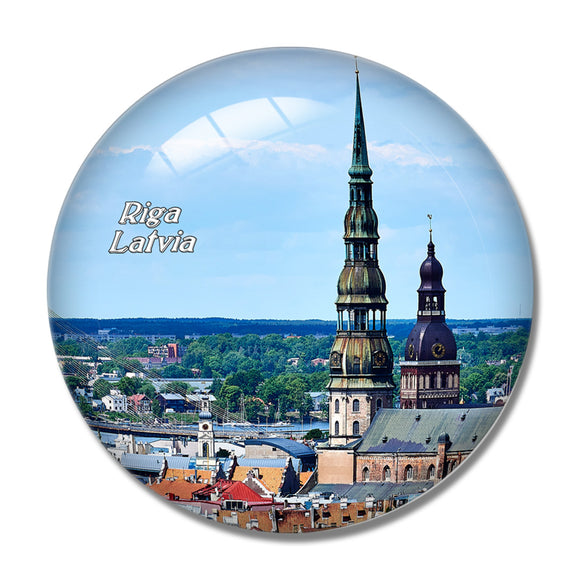 Latvia Riga Old Town 3D Fridge Magnet Crystal Glass