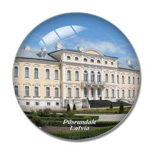 Latvia Rundale Palace Pilsrundale 3D Fridge Magnet Crystal Glass