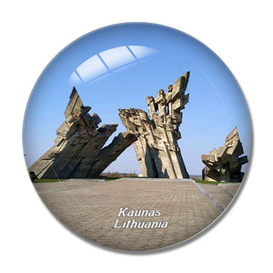 Lithuania Ninth Fort Kaunas 3D Fridge Magnet Crystal Glass