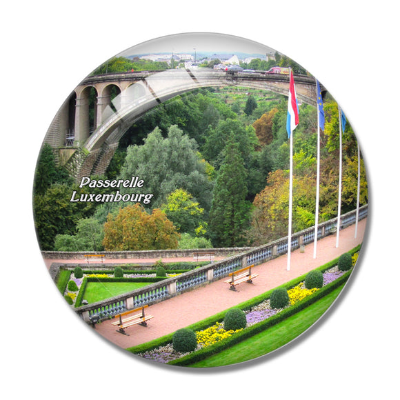 Luxembourg Passerelle 3D Fridge Magnet Crystal Glass