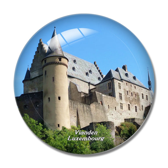 Luxembourg Vianden Castle 3D Fridge Magnet Crystal Glass