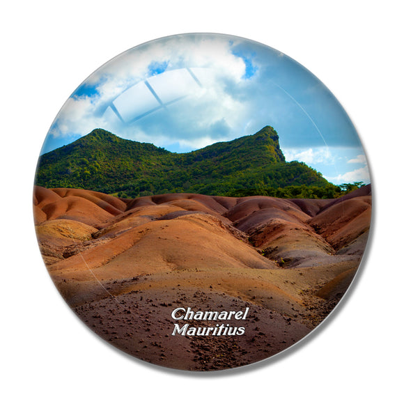 Mauritius Chamarel 7 Coloured Earth 3D Fridge Magnet Crystal Glass