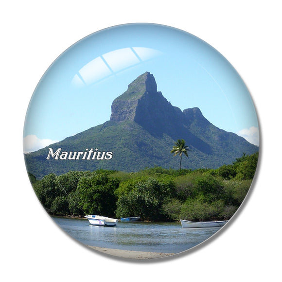 Mauritius Moutain 3D Fridge Magnet Crystal Glass