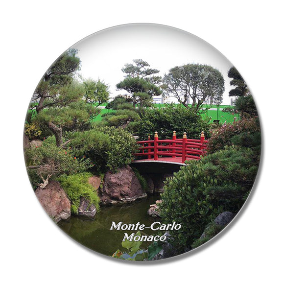 Monaco Japanese Gardens Monte-Carlo 3D Fridge Magnet Crystal Glass