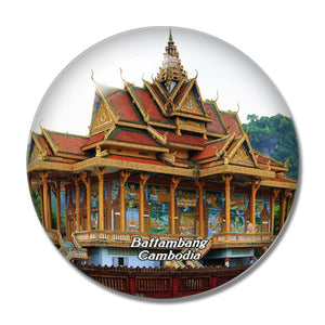 Cambodia Battambang Bat Caves 3D Fridge Magnet Crystal Glass