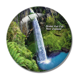 New Zealand Bridal Veil Fall 3D Fridge Magnet Crystal Glass