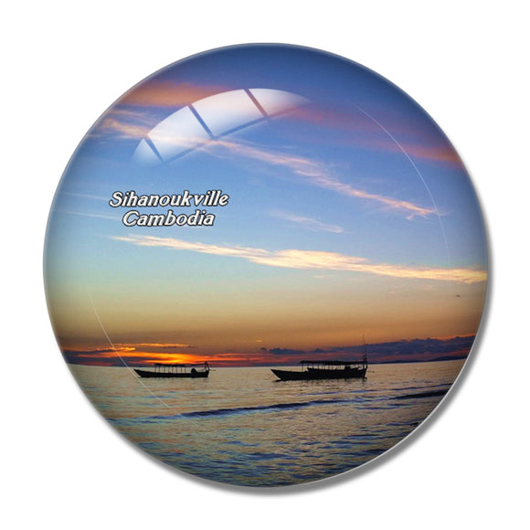 Cambodia Otres Beach Sihanoukville 3D Fridge Magnet Crystal Glass