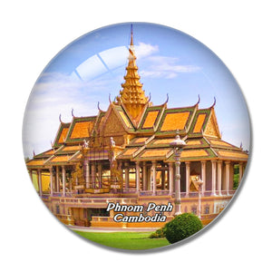 Cambodia Royal Palace Phnom Penh 3D Fridge Magnet Crystal Glass