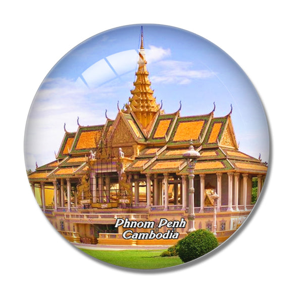 Cambodia Royal Palace Phnom Penh 3D Fridge Magnet Crystal Glass