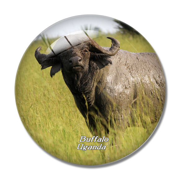 Uganda Buffalo 3D Fridge Magnet Crystal Glass