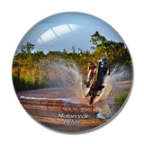 Belize Motorcycle Belize 3D Fridge Magnet Crystal Glass