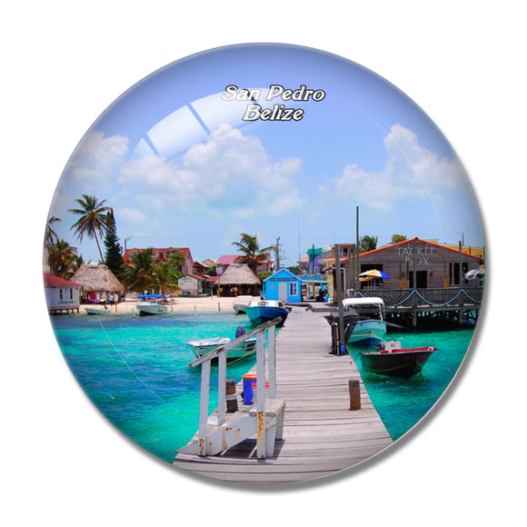 Belize San Pedro 3D Fridge Magnet Crystal Glass