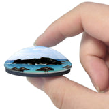 Bermuda Beach Palapas 3D Fridge Magnet Crystal Glass
