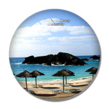 Bermuda Beach Palapas 3D Fridge Magnet Crystal Glass
