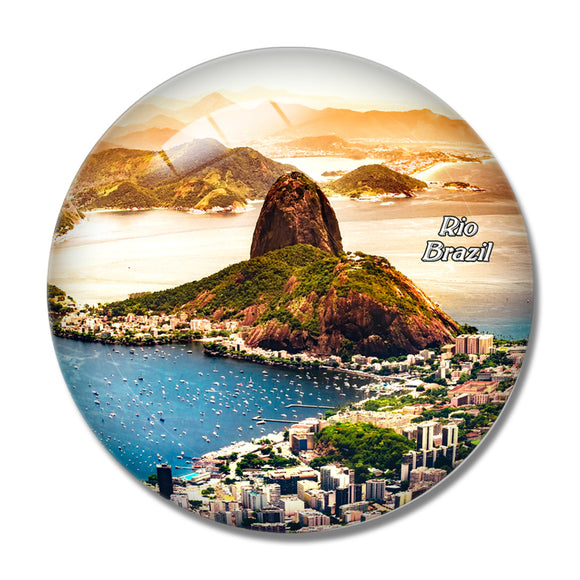 Brazil Rio De Janeiro Brazil 3D Fridge Magnet Crystal Glass