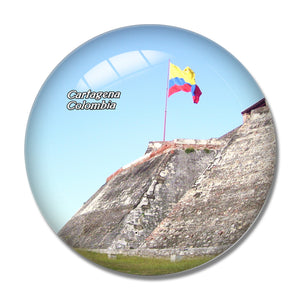 Colombia Cartagena Castle 3D Fridge Magnet Crystal Glass