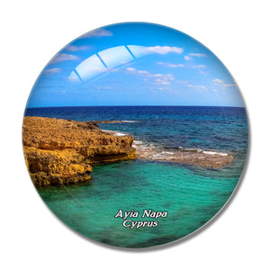 Cyprus Ayia Napa Blue Lagoon 3D Fridge Magnet Crystal Glass