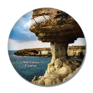 Cyprus Sea Caves 3D Fridge Magnet Crystal Glass