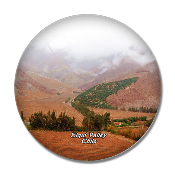 Elqui Valley Pisco Chile 3D Fridge Magnet Crystal Glass