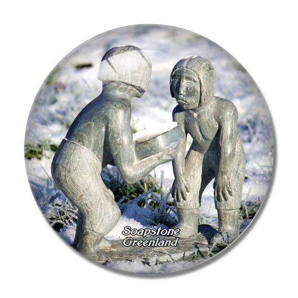 Greenland Denmark Greenland Soapstone 3D Fridge Magnet Crystal Glass