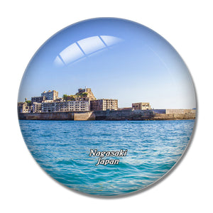 Gunkan-jima Hashima Nagasaki Japan 3D Fridge Magnet Crystal Glass