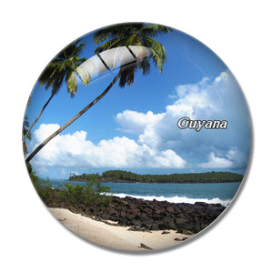 Guyana Beach 3D Fridge Magnet Crystal Glass