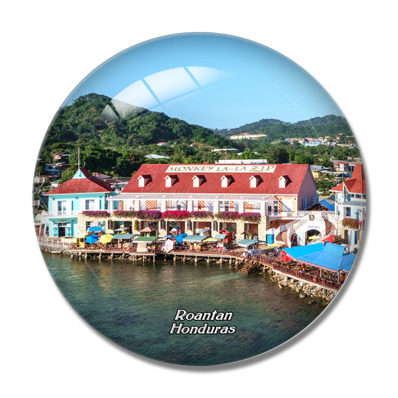 Honduras Roatan Port 3D Fridge Magnet Crystal Glass