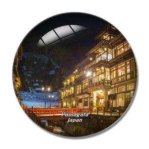 Hot Springs Inn Yamagata Japan 3D Fridge Magnet Crystal Glass