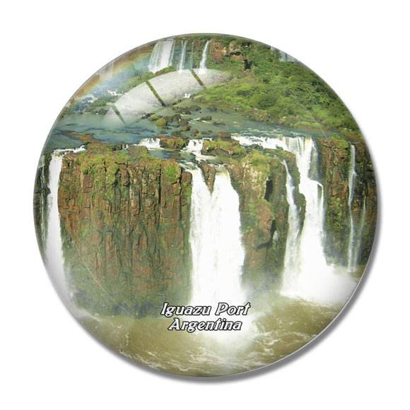 Iguazu Port Waterfall Argentina 3D Fridge Magnet Crystal Glass