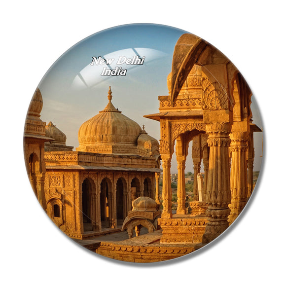 India Bada Bagh Temple New Delhi 3D Fridge Magnet Crystal Glass