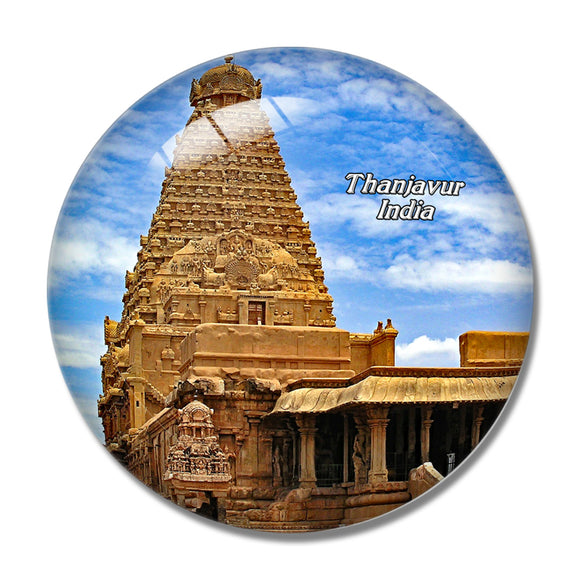 India Brihadishvara Thanjavur 3D Fridge Magnet Crystal Glass