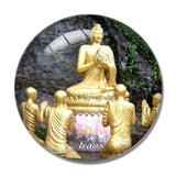 Laos Buddha Gold 3D Fridge Magnet Crystal Glass