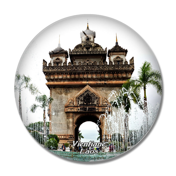 Laos Vientiane Monument 3D Fridge Magnet Crystal Glass