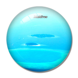 Maldives Island Blue 3D Fridge Magnet Crystal Glass