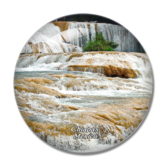 Mexico Chiapas Agua Azul 3D Fridge Magnet Crystal Glass