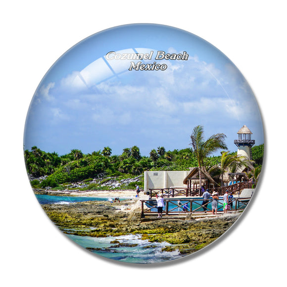 Mexico Cozumel Beach 3D Fridge Magnet Crystal Glass