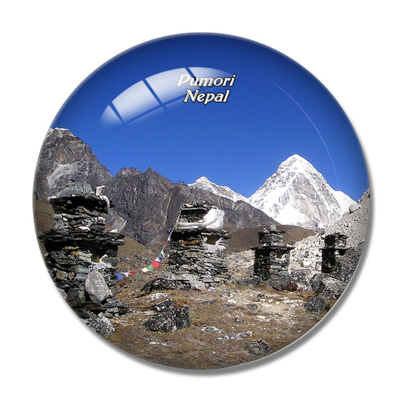 Nepal Pumori Everest Himalayas 3D Fridge Magnet Crystal Glass