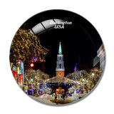 USA America Burlington Church 3D Fridge Magnet Crystal Glass
