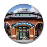 USA America Albany Historic Carousel and Museum 3D Fridge Magnet Crystal Glass
