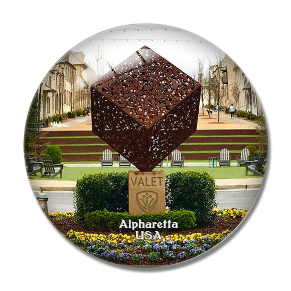 USA America Alpharetta Avalon 3D Fridge Magnet Crystal Glass