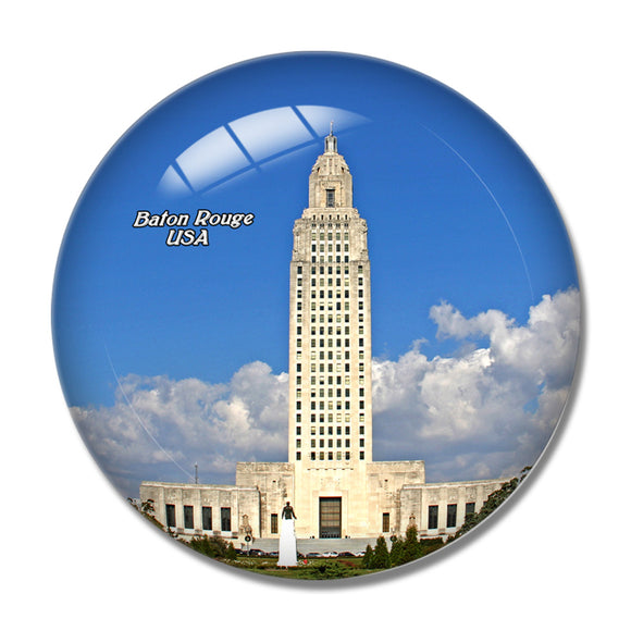USA America Baton Rouge Capitol Building Louisiana 3D Fridge Magnet Crystal Glass