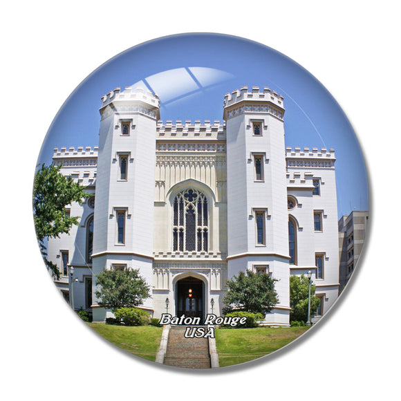 USA America Baton Rouge Old State Capitol 3D Fridge Magnet Crystal Glass