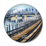USA America Bronx Railroad 3D Fridge Magnet Crystal Glass