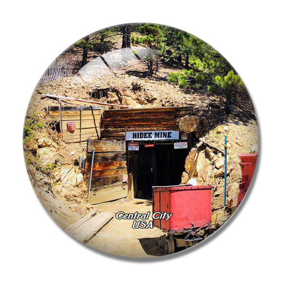 USA America Central  Hidee Gold Mine Colorado 3D Fridge Magnet Crystal Glass