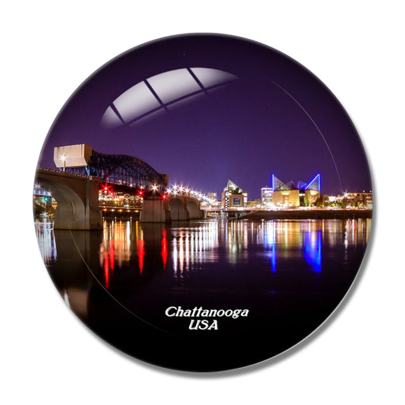 USA America Chattanooga Walnut Street Bridge 3D Fridge Magnet Crystal Glass