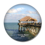 USA America Cocoa Beach 3D Fridge Magnet Crystal Glass